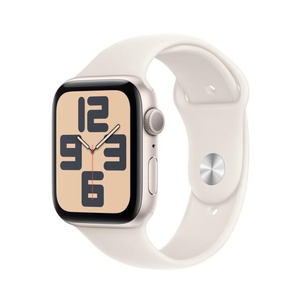 Watch SE (2nd Gen, 2023) [GPS 44mm] Smartwatch with Starlight Aluminum Case with Starlight Sport Band.